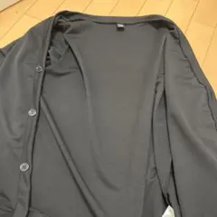 黒 ストレッチカーディガン 5ボタン