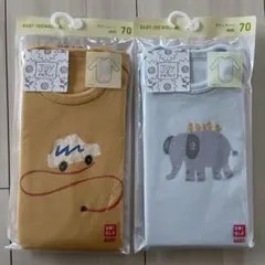 【新品未使用】UNIQLO ベビー　ボディスーツ　70　2枚セット