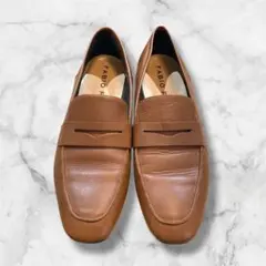【美品】size37 FABIO RUSCONI ブラウン レザー ローファー