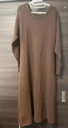 新品未使用 LAKOLE 2WAY フレアニットワンピース ブラウン　 Sサイズ