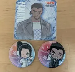 残像の交信からの脱出　大和敢助＆上原由衣缶バッジ　新宿東宝ビル限定コースター