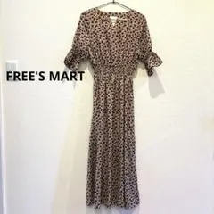 FREE'S MART Ｖネック 花柄 シャーリング ロング 원피스