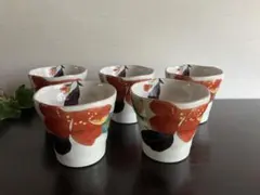 美濃焼 花かいろう 山茶花 フリーカップ 湯呑み ５客 焼酎 コーヒー＊ 미사용 품목