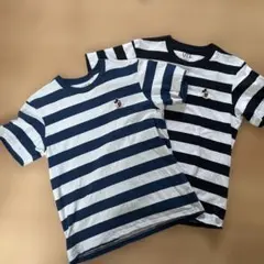ミッキーマウス　ストライプ　Tシャツ 2枚セット