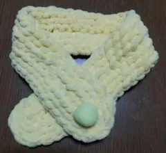 イエローマフラー 指編み