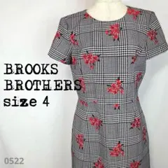 BROOKS BROTHERS 花柄チェック ワンピース size4 0522