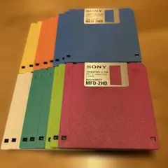 SONY フロッピーディスク MFD-2HD 1.44MB 多色セット　16枚