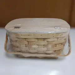 天然木製オーバル型バスケット