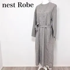 ▽ nest Robe ノーカラーリネンコート 羽織 ロング丈 長袖 麻 日本製のサムネイル