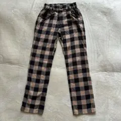 【お買い得】エーアーベー e.a.B ロングパンツ 130 茶色系 チェックのサムネイル