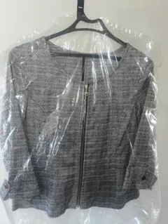 ノーカラージャケット グレー系