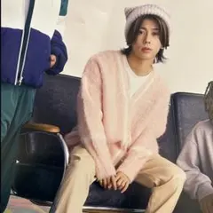 M【完売色】Aぇ! group 末澤誠也 着用 FILA ニット カーディガン