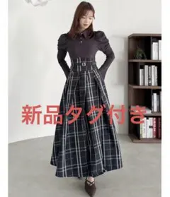 最安値　最終値下げ　ダズリン新作　シャツカラーコルセットタックワンピース