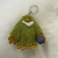 フェルト製緑色キャラクターキーホルダー
