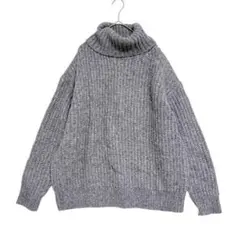 ジャーナルスタンダード　ボリュームタートルネック 厚手ニット　グレーラメ