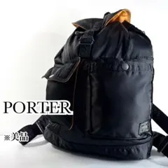 美品 綺麗 PORTER ポーター リュック バッグパック タンカー ブラック