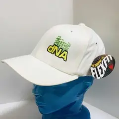 90sビンテージFLEXFIT＊YUPOONG・DNA・ホワイト・デッドストック