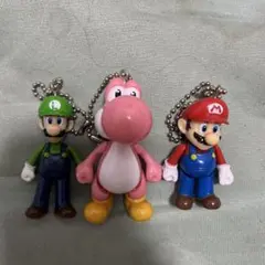 マリオ ルイージ ピンクヨッシー キーホルダー 3点セット