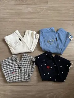 petitmain裾リボン付きレギンス7分丈 4枚セット