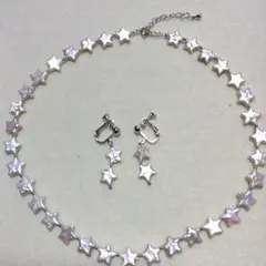 淡水スターパール　SILVER　ネックレス＆イヤリングセット