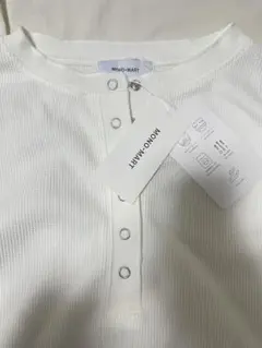 MONO-MART ハニカムサーマル ヘンリーネックTシャツ ホワイト