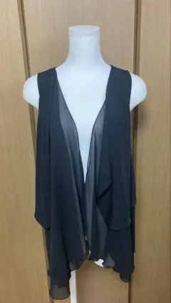 シフォンオープンフロントノースリーブベスト　 着丈　70㎝ 2枚組