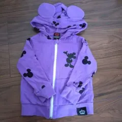 BABYDOLL　ミッキーマウス柄 紫色 フード付きパーカー90cm