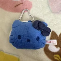 ハローキティ フェイス型マスコットホルダー カラビナ付き ブルー