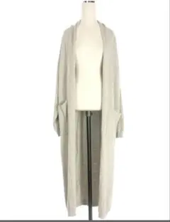 極美品 エブール フォックス シルク シャギー ニット ロング ジレ