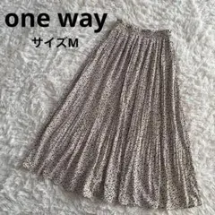 ワンウェイ　one wayスカート　ロング　プリーツ　総柄　ダルメシアン柄　M