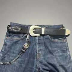 喜平 約69cm ウォレットチェーン アメカジ クリップ シルバー kw17-4