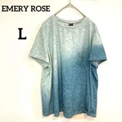 EMERY ROSE【L】グラデーションTシャツ 半袖 ポケット