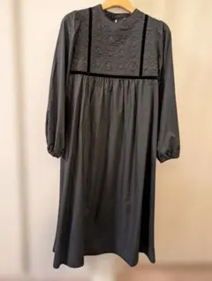 エヘカソポ Aラインシャツワンピース 黒