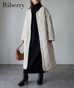 Riberry リベリー　キルティングロングコート　アイボリー 春