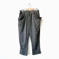 サルエルパンツ【M】クロップド丈 グレー ゆったり 体型カバー 柔らか 日本製