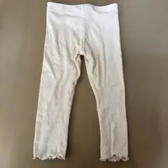 アイボリー リブ編み ベビーレギンス 95