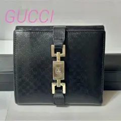 GUCCI グッチ GG ジャッキー レザー 折り財布 ブラック