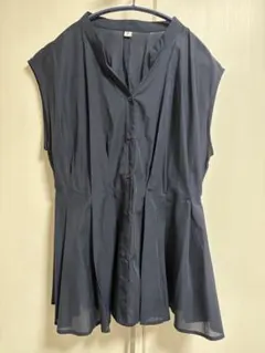 ◆美品◆クロスファンクション　CF ネイビー ノースリーブ ブラウス　シャツ M