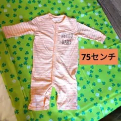 【春〜秋】グリーンレーベル 薄手長袖ロンパース 75センチ