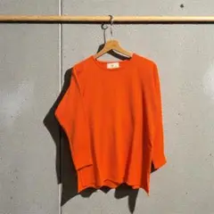 オレンジ 長袖セーター Sサイズ　古着