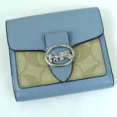美品 COACH ジョージー スモール ウォレット ライラックパープル COACH コーチ ジョージー スモール ウォレット 財布 ライラック