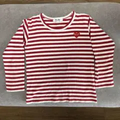 コムデギャルソン Play プレイ ボーダーカットソー 6Y / 120赤