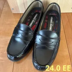 【cedercrestセダークレスト】洗えるローファー 24.0cm EE 黒