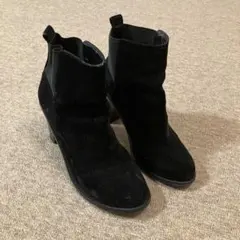 黒 スエード ショートブーツ　24cm
