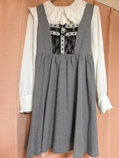 夢展望 量産型 地雷 ロリータ服 チェック柄ジャンパースカート