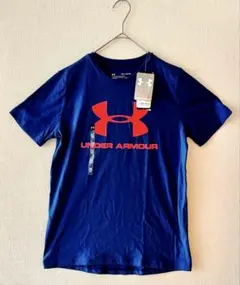 【新品タグ付】アンダーアーマー 半袖Tシャツ YXL 160 ブルー ビッグロゴ