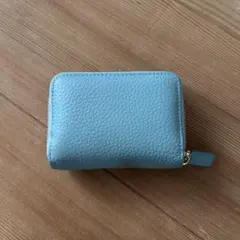 水色レザー 二つ折り財布　じゃばら