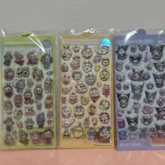 ３枚ラブブ　ちいかわ　クロミボンボンドロップウォーターシール