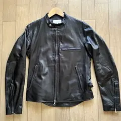 エディフィス ブラック レザーシングルライダースジャケット 46サイズ