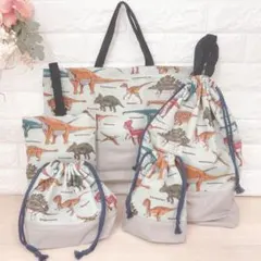 入園セット　入学セット　恐竜　男の子　かっこいい　5点　緑　小学校　入学準備